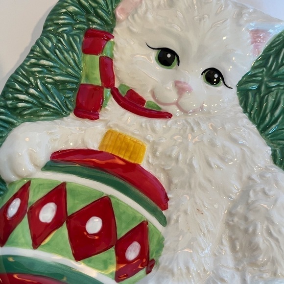 Yuletide Kitten Snack Plate with Spreader - Picture 3 of 8